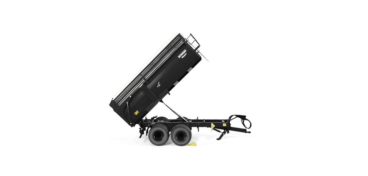Krampe Big Body 650 Hinterkipper mit Silageaufsatz schwarz Modell von Wiking 1:32