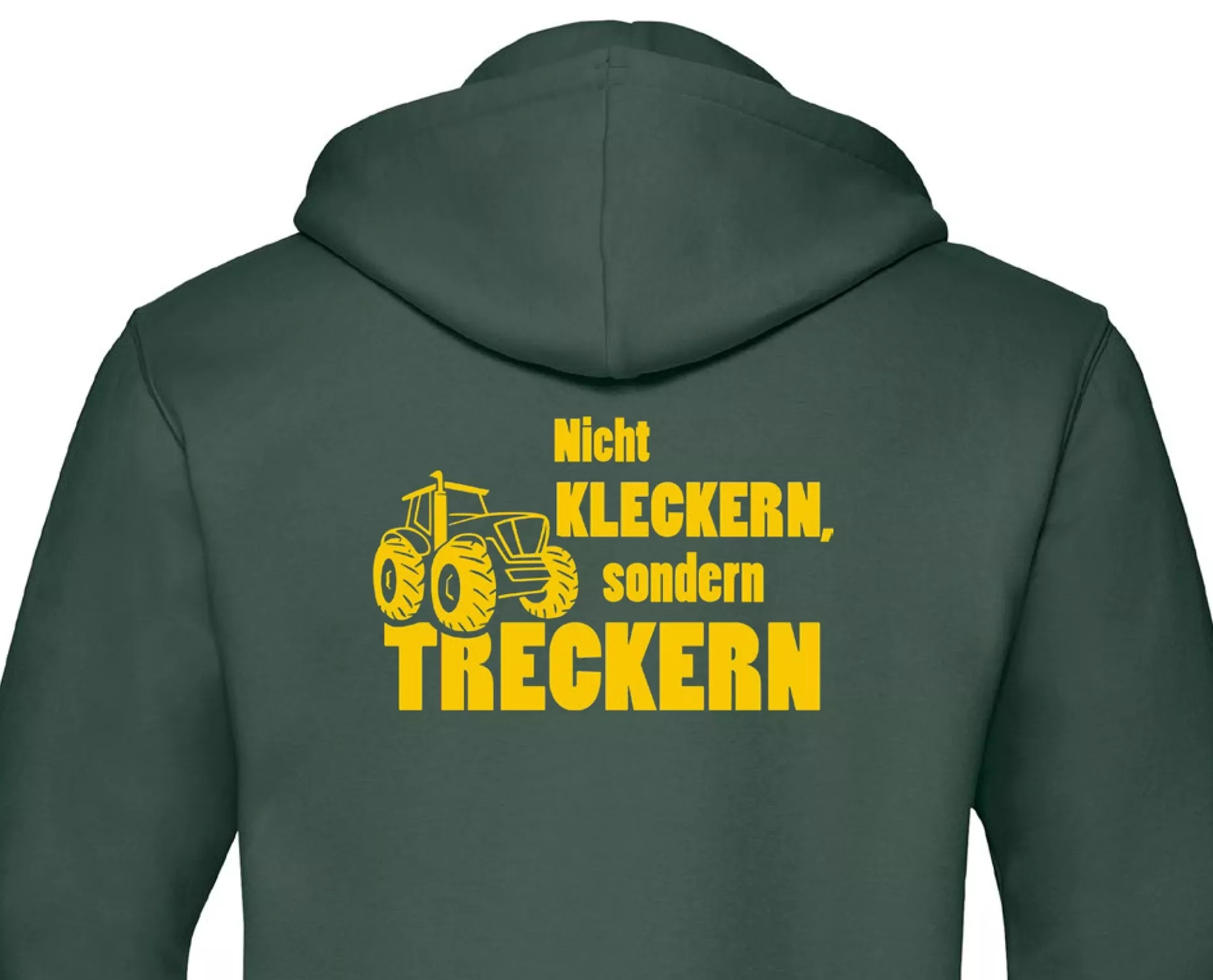 Kapuzenjacke „Nicht KLECKERN sondern TRECKERN“ (grün)