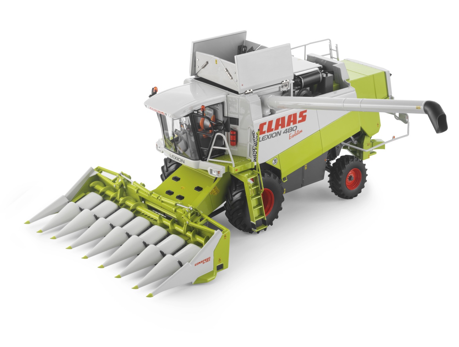 MA76836-1 Artikelname: Claas Lexion 480 Evolution + Conspeed 8-75 C Originalhersteller: Claas von MarGe Models im Maßstab: 1:32 Hersteller-Nr: 0002671830