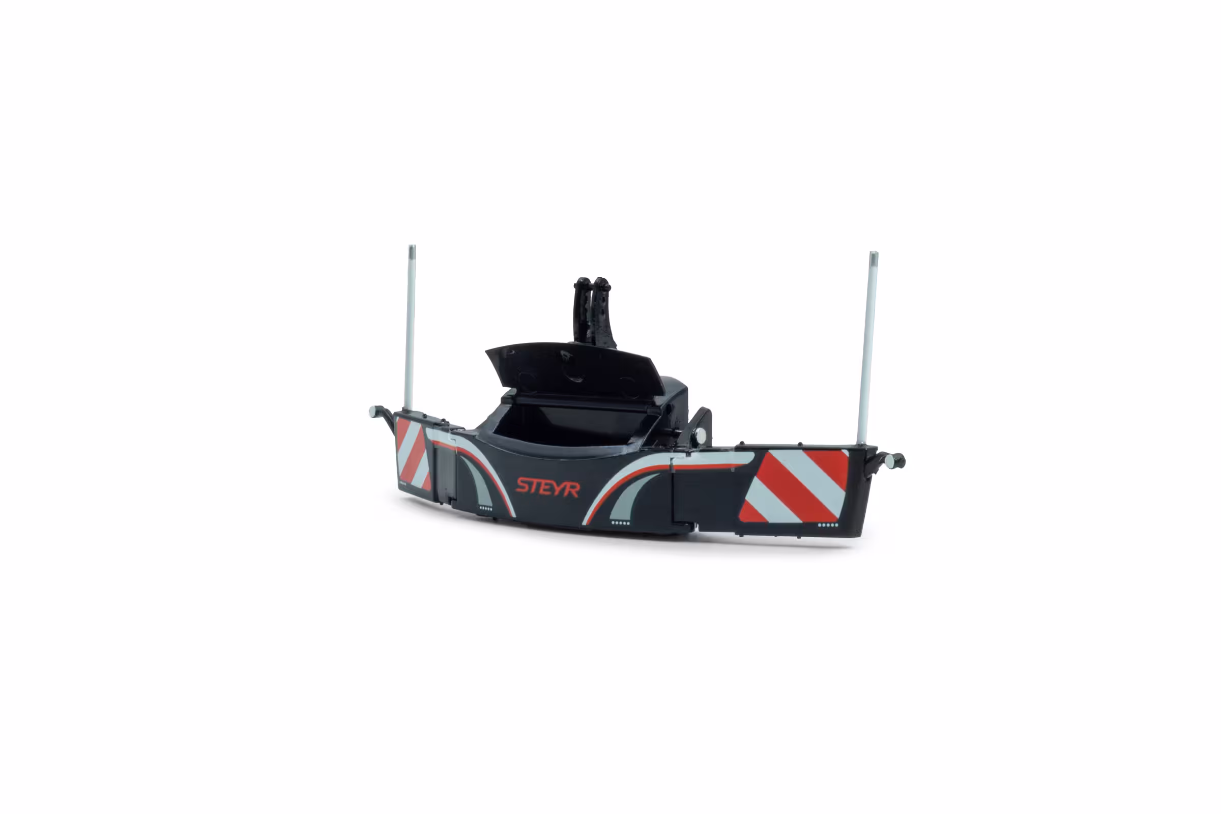 MA76192-1 Artikelname: Tractorbumper Sicherheitsfrontgewicht Steyr Originalhersteller: Steyr von Universal Hobbies im Maßstab: 1:32 Hersteller-Nr: UH6895