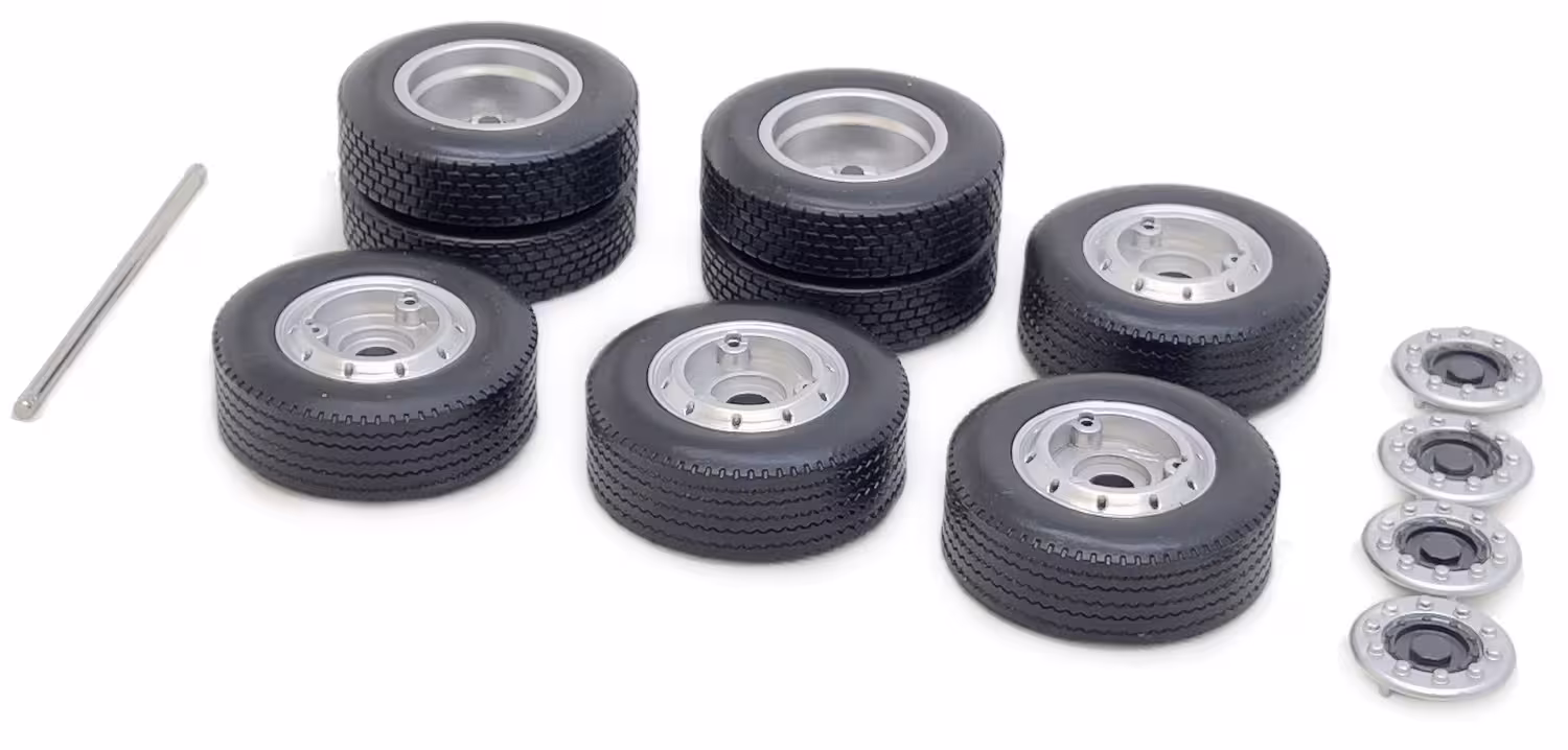 Satz Scania Räder + Felgen + Kappen und Achse Modell von MarGe Models 1:32 eilbote-onlineshop - Agrarfox