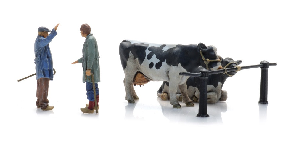 Figurenset Handschlag beim Viehhandel  Modell von Artitec 1:87