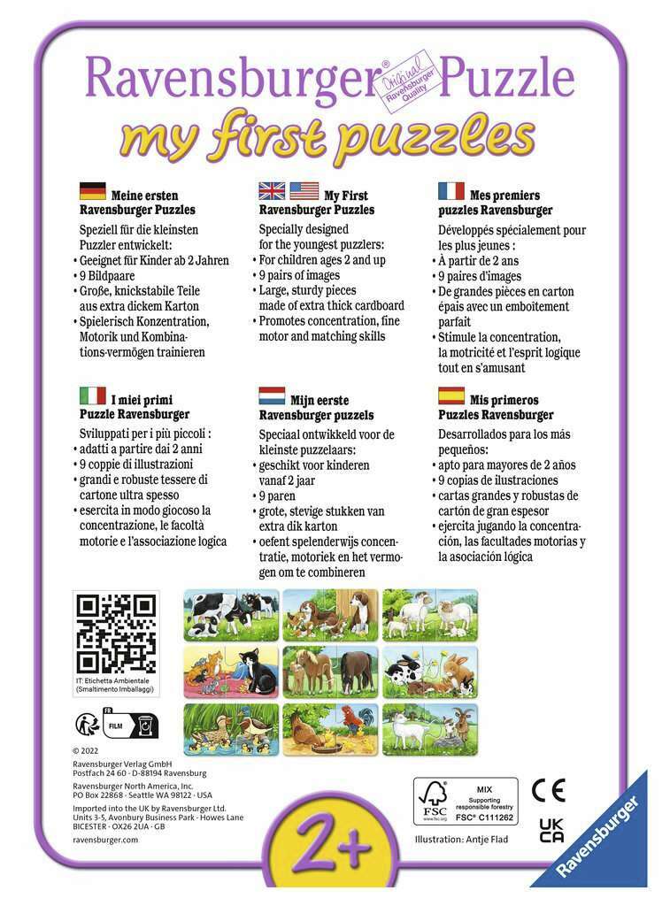 Tierfamilien auf dem Bauernhof Puzzle