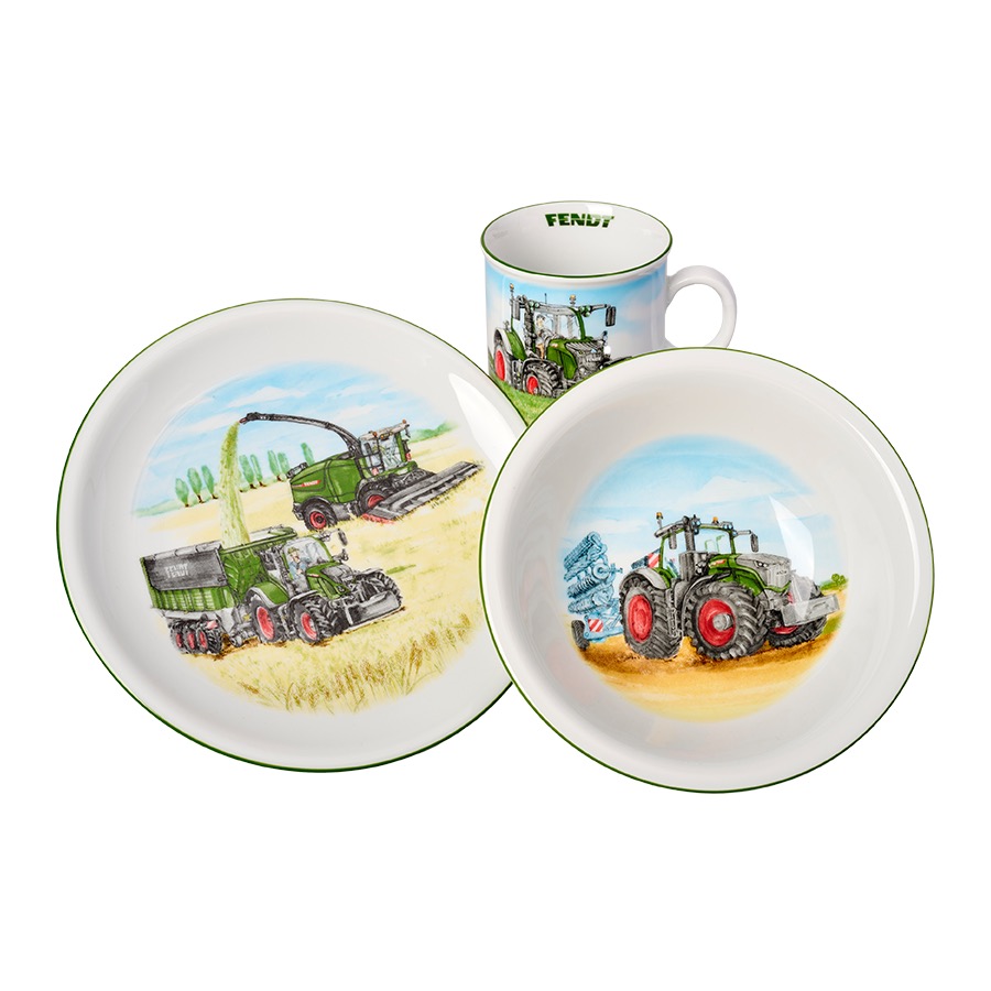 Fendt Kinder-Geschirrset 3-teilig Porzellan