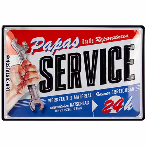 Papas Service Blechschild 20 x 30 cm eilbote-onlineshop - Agrarfox
