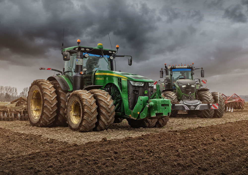 Poster John Deere 8360R und Fendt 1050