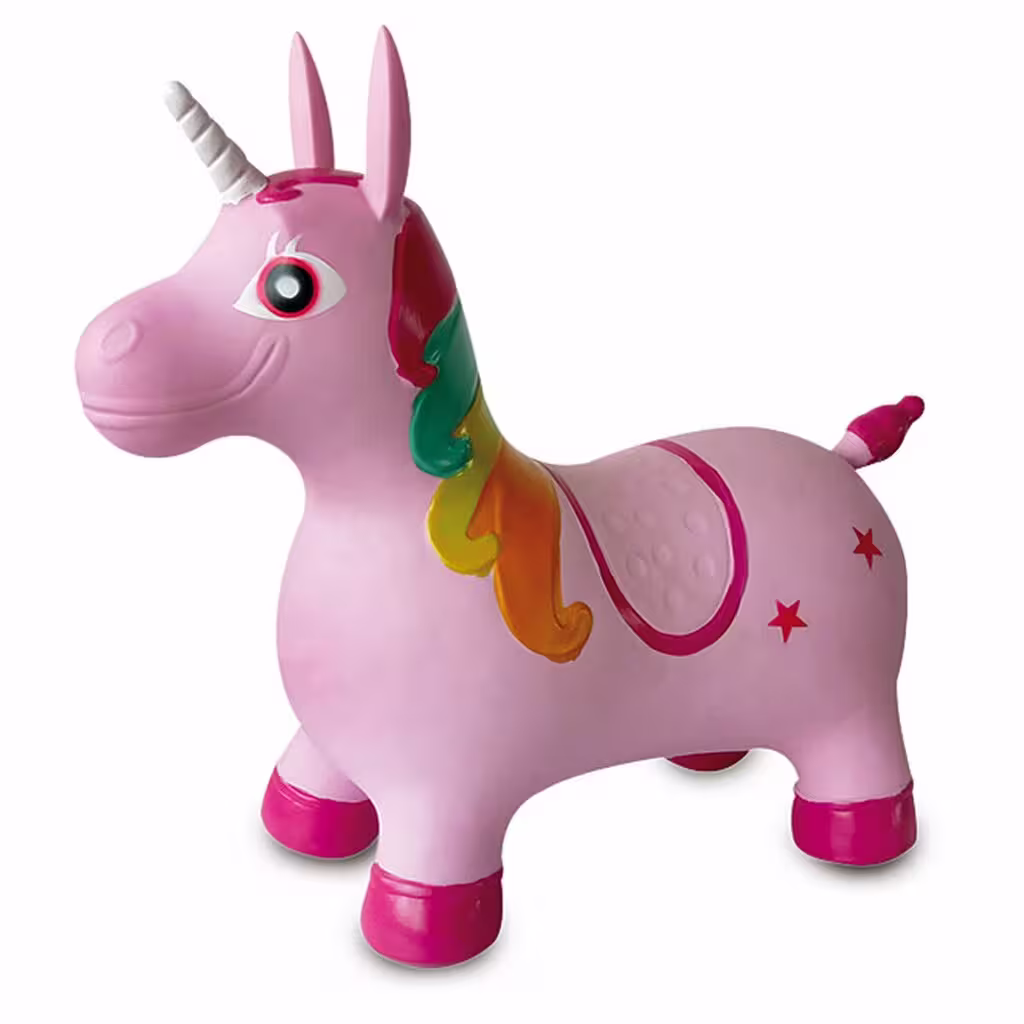 Einhorn Hüpftier mit Pumpe bunt-1