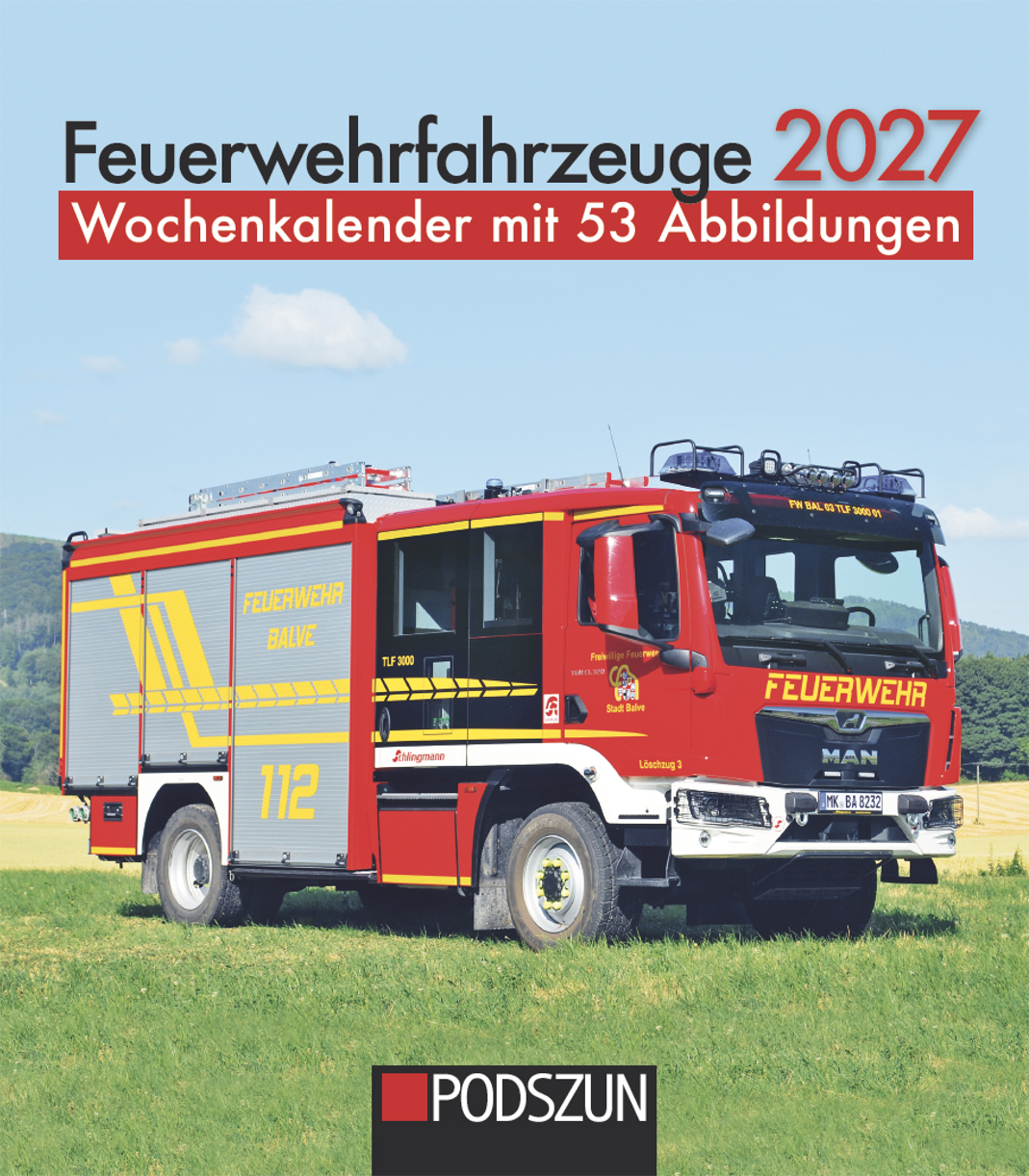 DA76940-1 Artikelname: Feuerwehrfahrzeuge Wochenkalender 2027 Originalhersteller:  Hersteller-Nr: 1205
