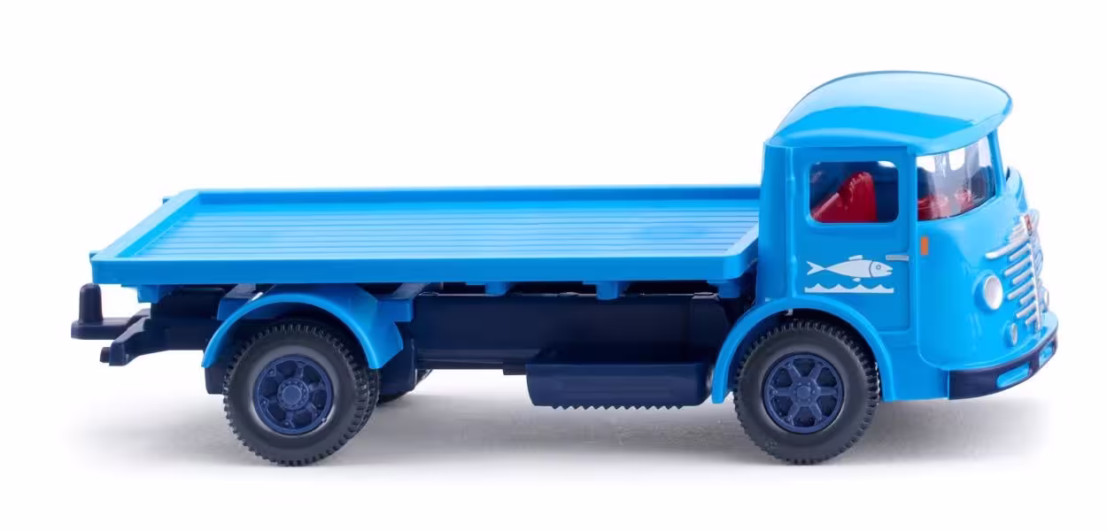 MA76107-1 Artikelname: Flachpritschen-Lkw (Büssing 4500) "Seefische" Originalhersteller: Büssing von Wiking im Maßstab: 1:87 Hersteller-Nr: 047606
