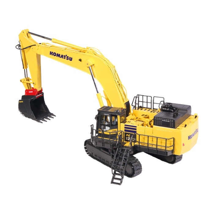 Komatsu PC1250 Bagger mit Lehnhoff Schnellwechsler und Ausrüstung Modell von NZG 1:50