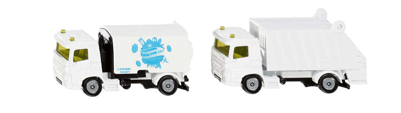 Kommunal Set Kehrmaschine und Müllwagen Modell von Siku 