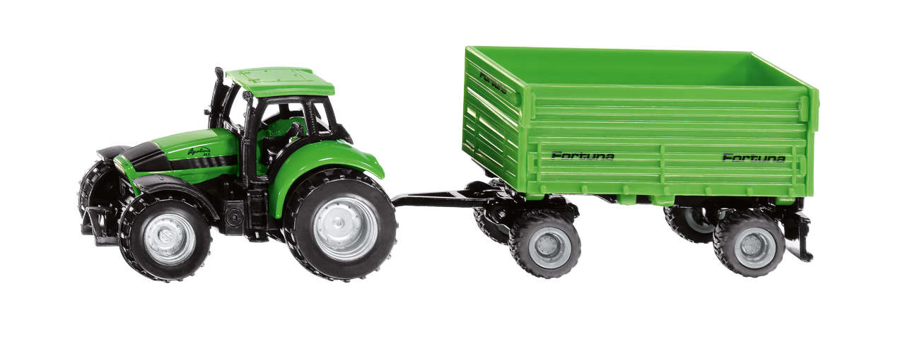 Deutz-Fahr mit Fortuna 2-achs-Anhänger Modell von Siku 