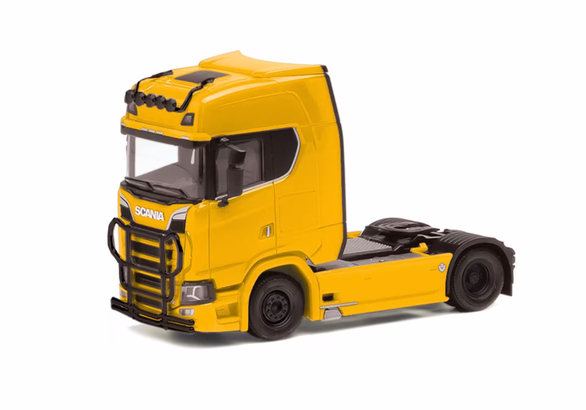Scania CS 20 HD Zugmaschine mit Lampenbügel und Rammschutz 2achs ginstergelb  Modell von herpa 1:87 eilbote-onlineshop - Agrarfox