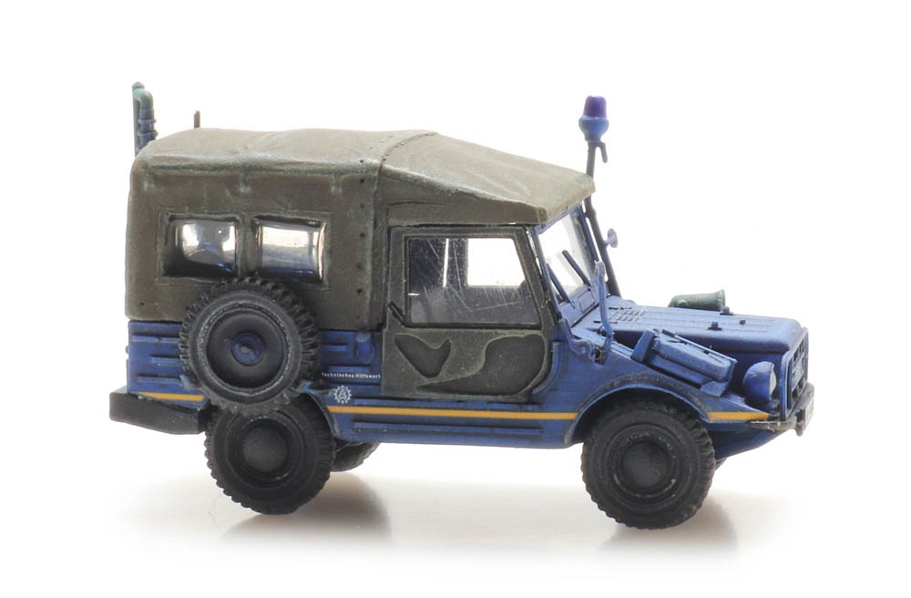 DKW Munga F91/8 THW blau Modell von Artitec 1:87