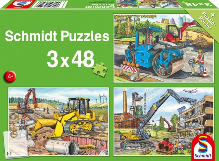 Meine liebsten Baustellenfahrzeuge Puzzle 3x48 Teile