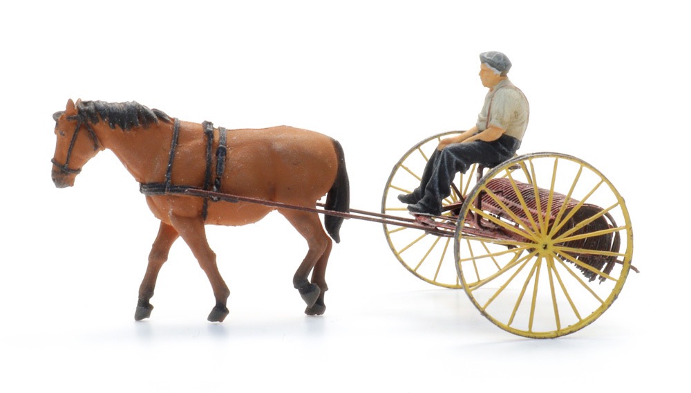 Heurechen mit Pferd Modell von Artitec 1:87