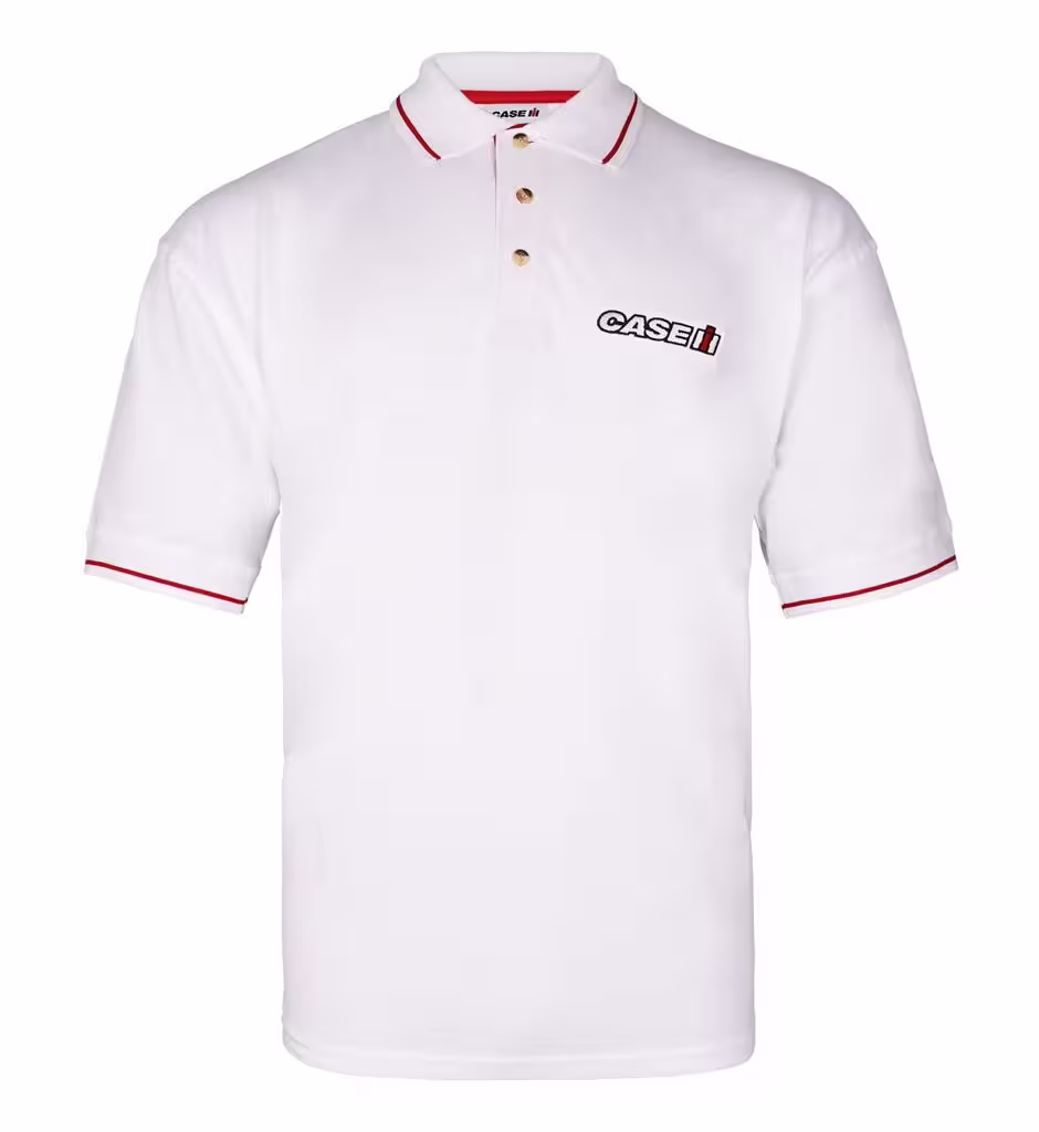Case IH Kontrast Polo-Shirt weiß  eilbote-onlineshop - Agrarfox