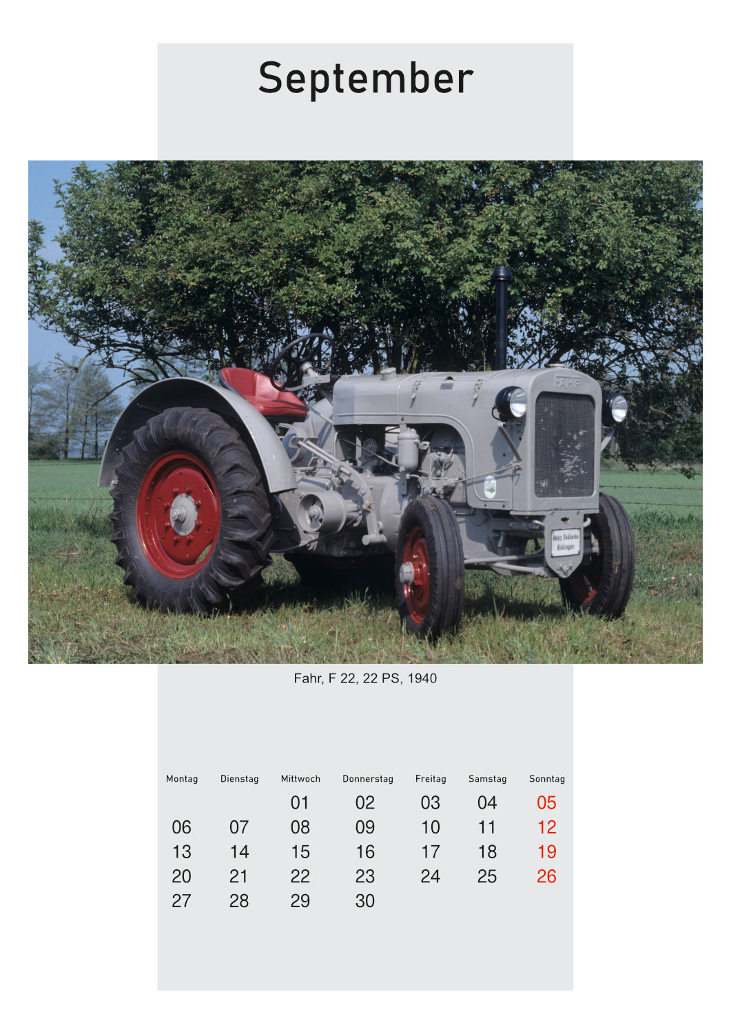 Schlepper Veteranen Monatskalender 2027