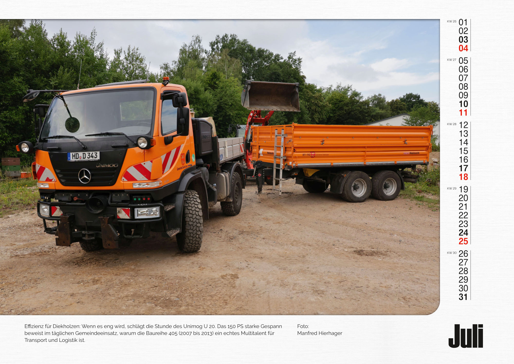 Unimog Monatskalender 2027