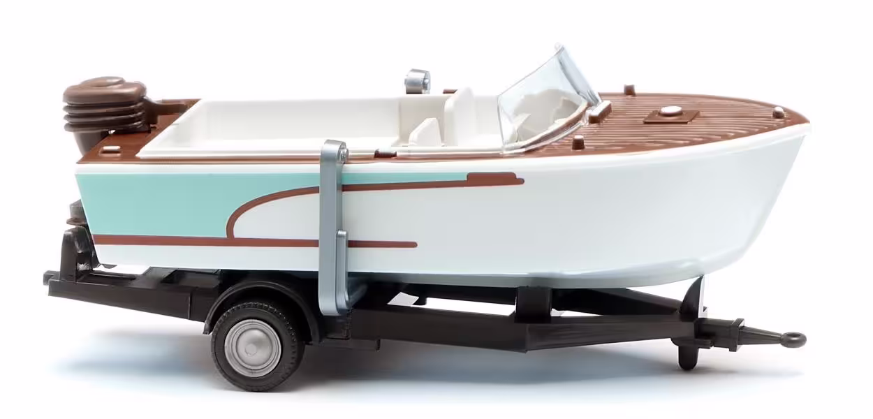 Motorboot auf Anhänger Modell von Wiking 1:87 eilbote-onlineshop - Agrarfox