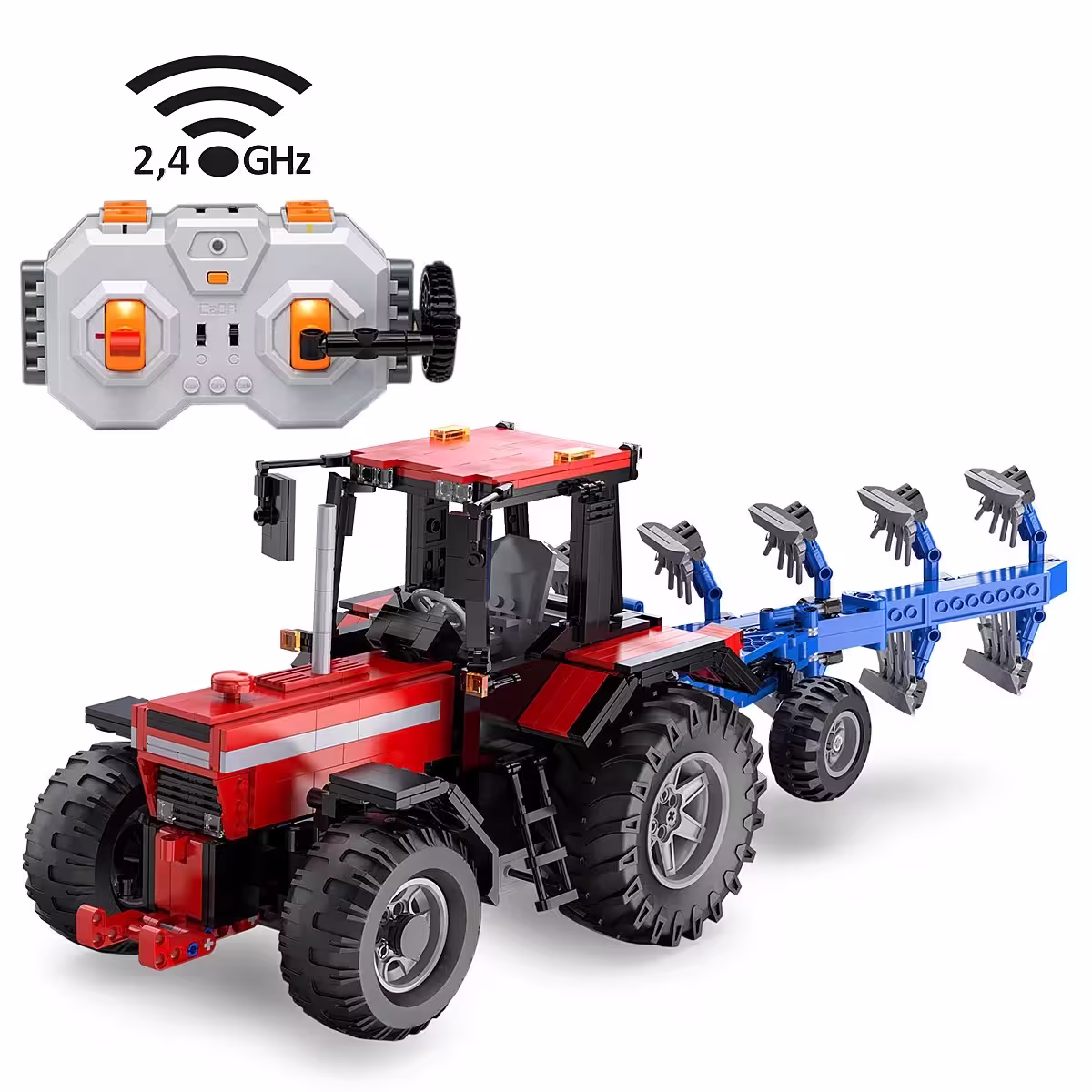 KA76860-1 Artikelname: CaDA Traktor mit Pflug 1:17 RC 2,4GHz Originalhersteller:  von CaDA Bricks im Maßstab: 1:17 Hersteller-Nr: 402908