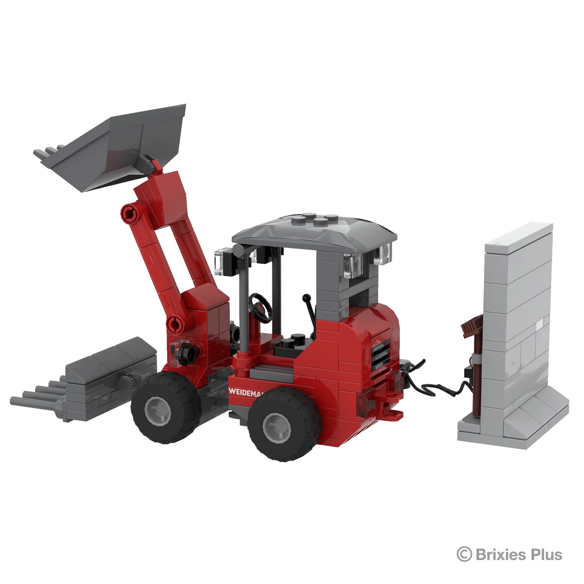 BRIXIES Plus Weidemann 1190e mit Wallbox und Schaufel Modell von Brixies Plus 1:32