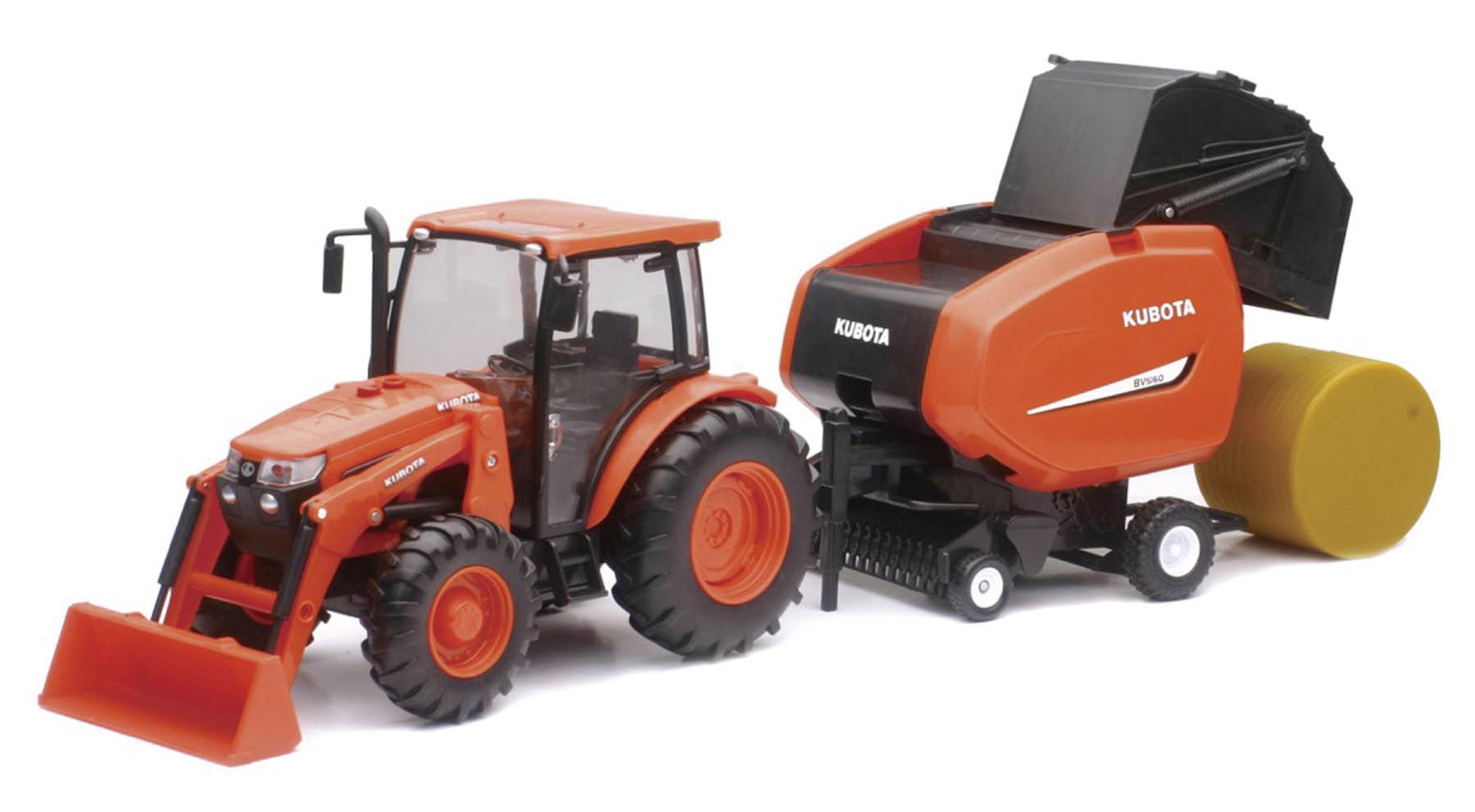 Kubota M5-111 mit Heuballenpresse Modell von NewRay 1:18
