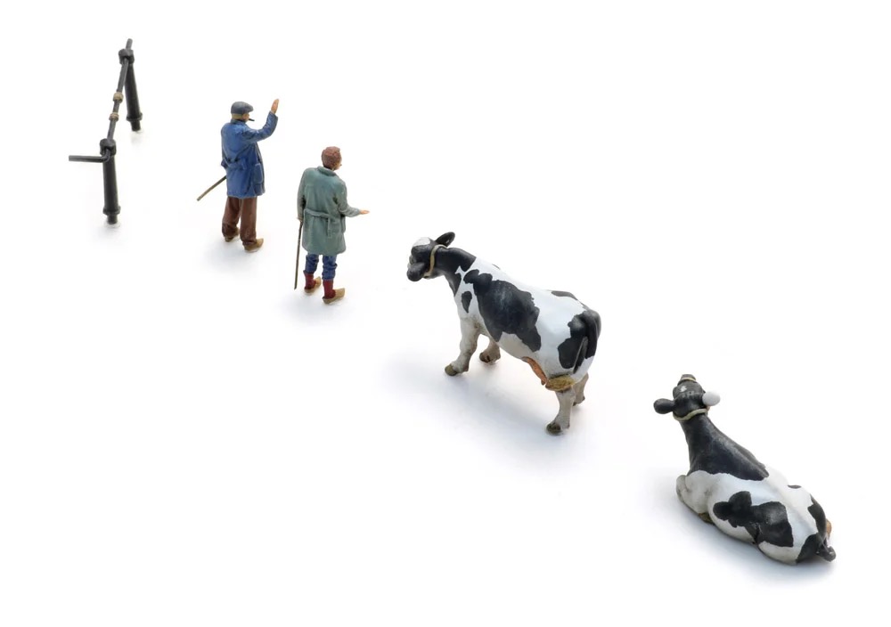Figurenset Handschlag beim Viehhandel  Modell von Artitec 1:87