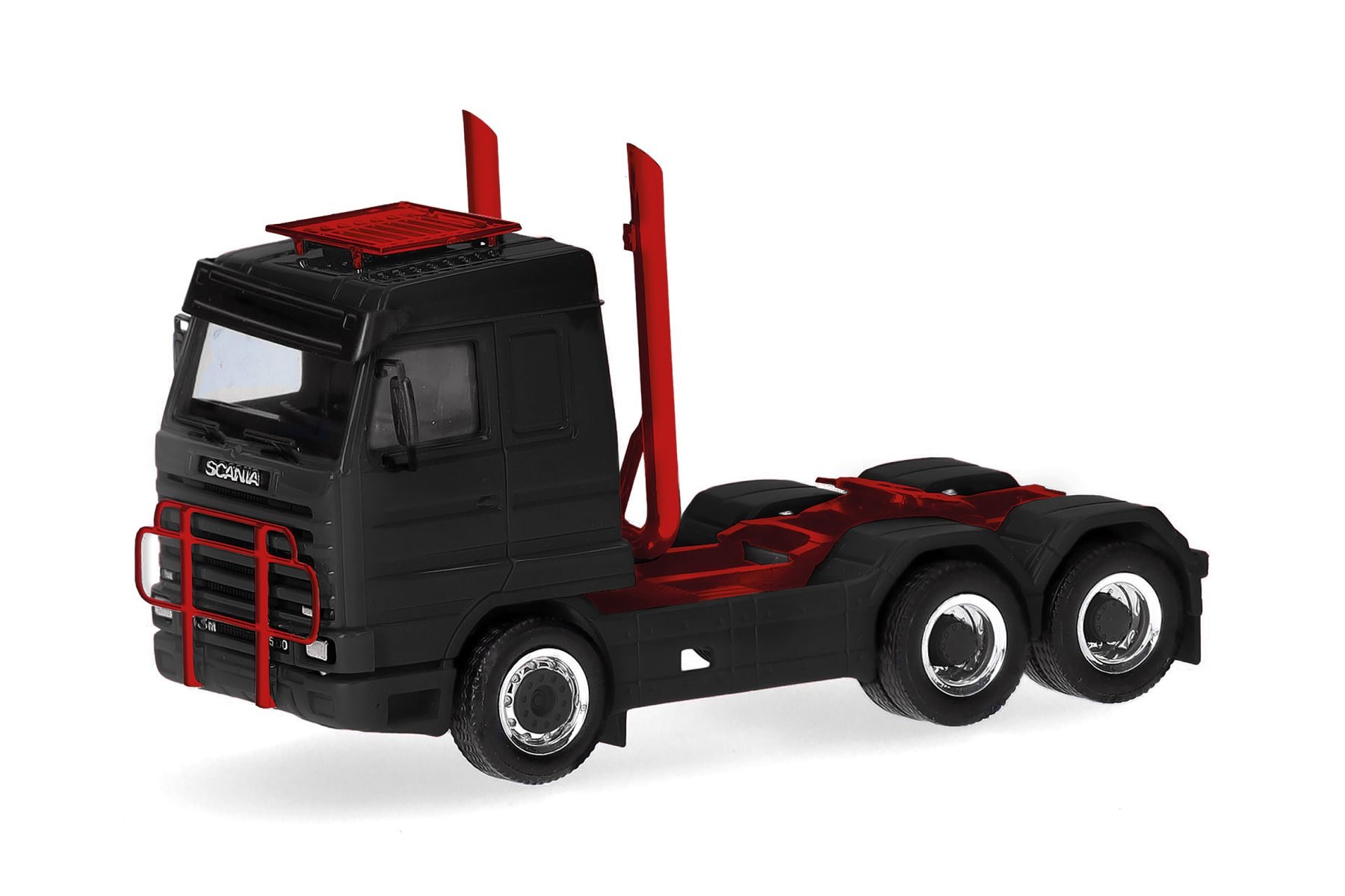 Scania 143 Streamline Zugmaschine 3achs 6x4 - schwarz Modell von Herpa 1:87