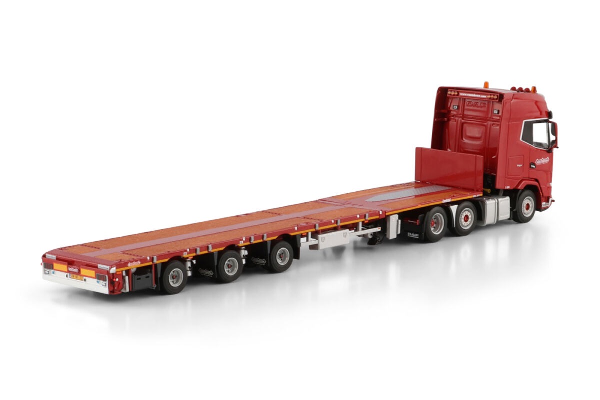 Nooteboom Red Line DAF XG+ MY25 6x2 Flachbett mega Anhänger Modell von Wsi Models 1:50