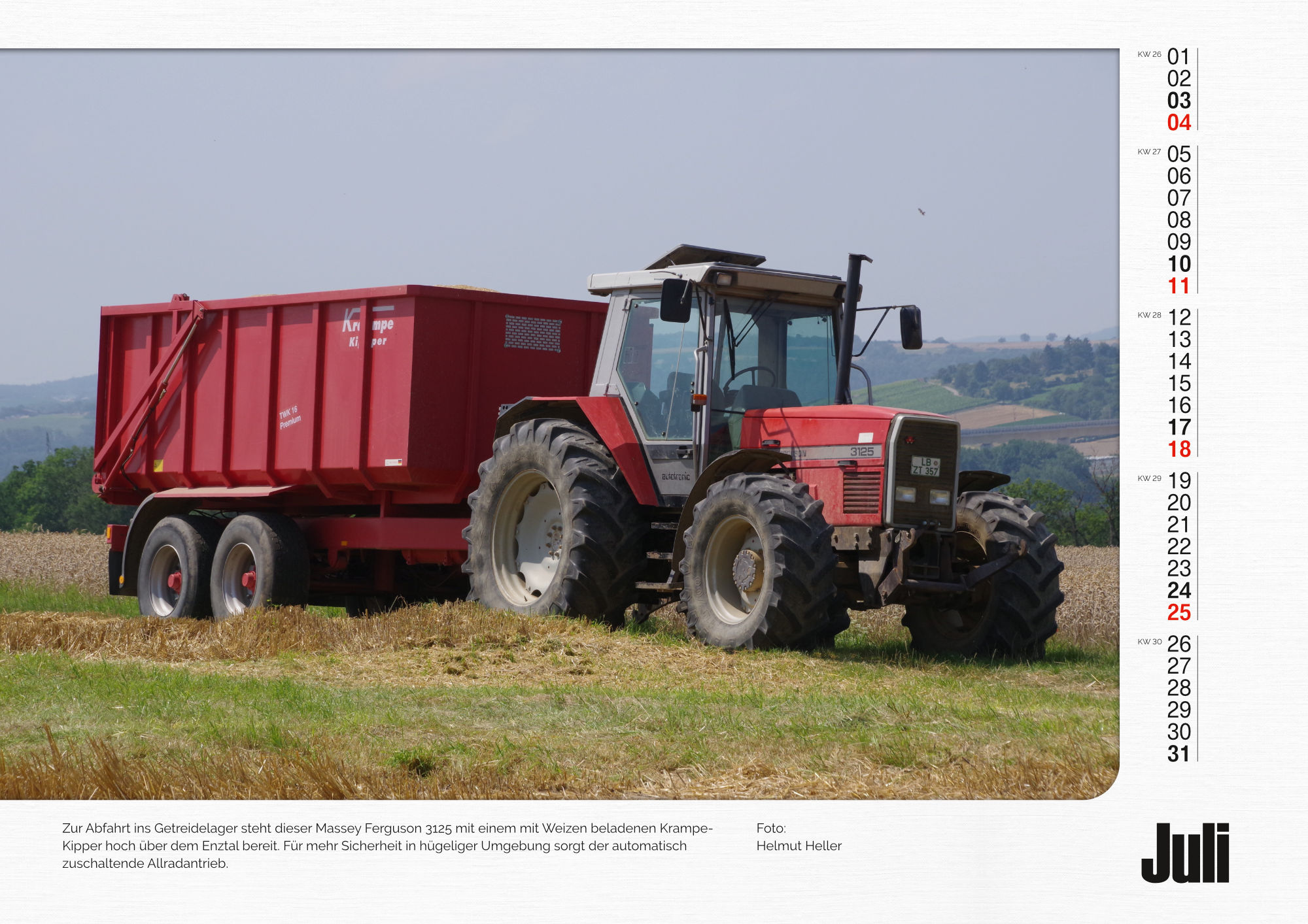 Massey Ferguson Monatskalender 2027