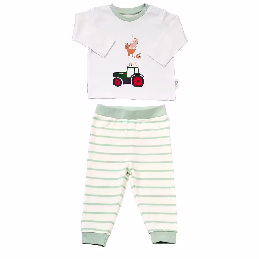 Fendt Baby-Baumwollpyjama – Traktor- und Tierprint eilbote-onlineshop - Agrarfox