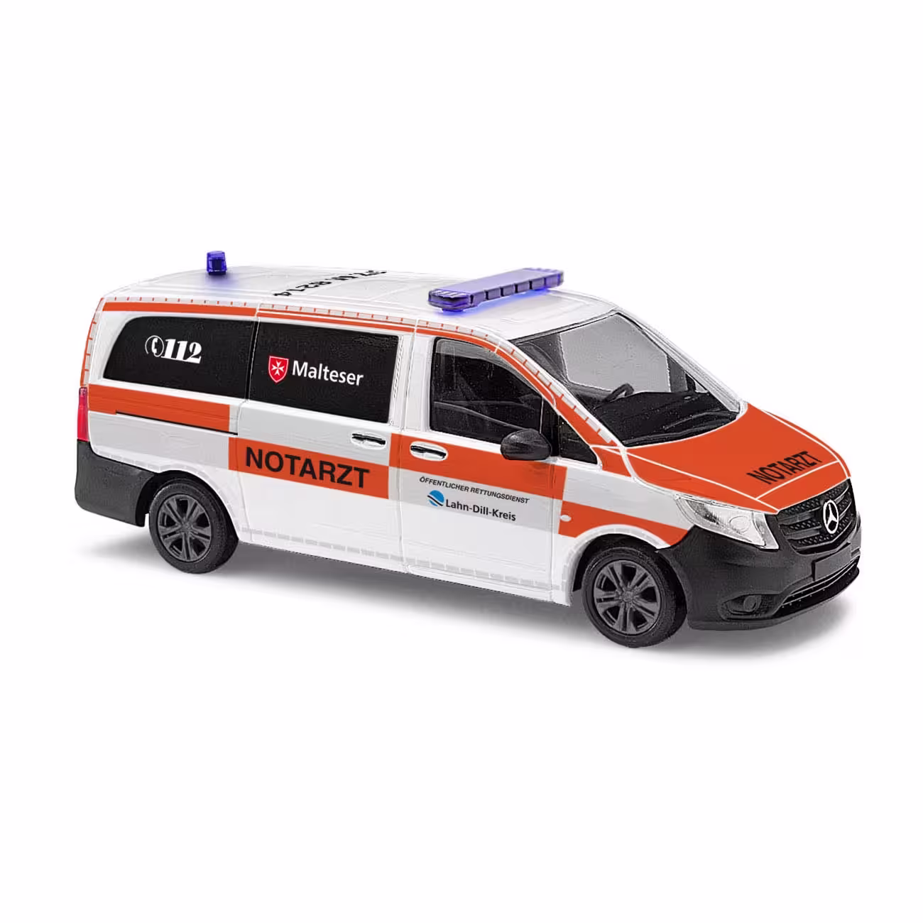 MA76401-1 Artikelname: MB Vito, Malteser NEF Lahn-Dill-Kreis Originalhersteller: Mercedes-Benz Modelltyp: Vito von Busch im Maßstab: 1:87 Hersteller-Nr: 54806