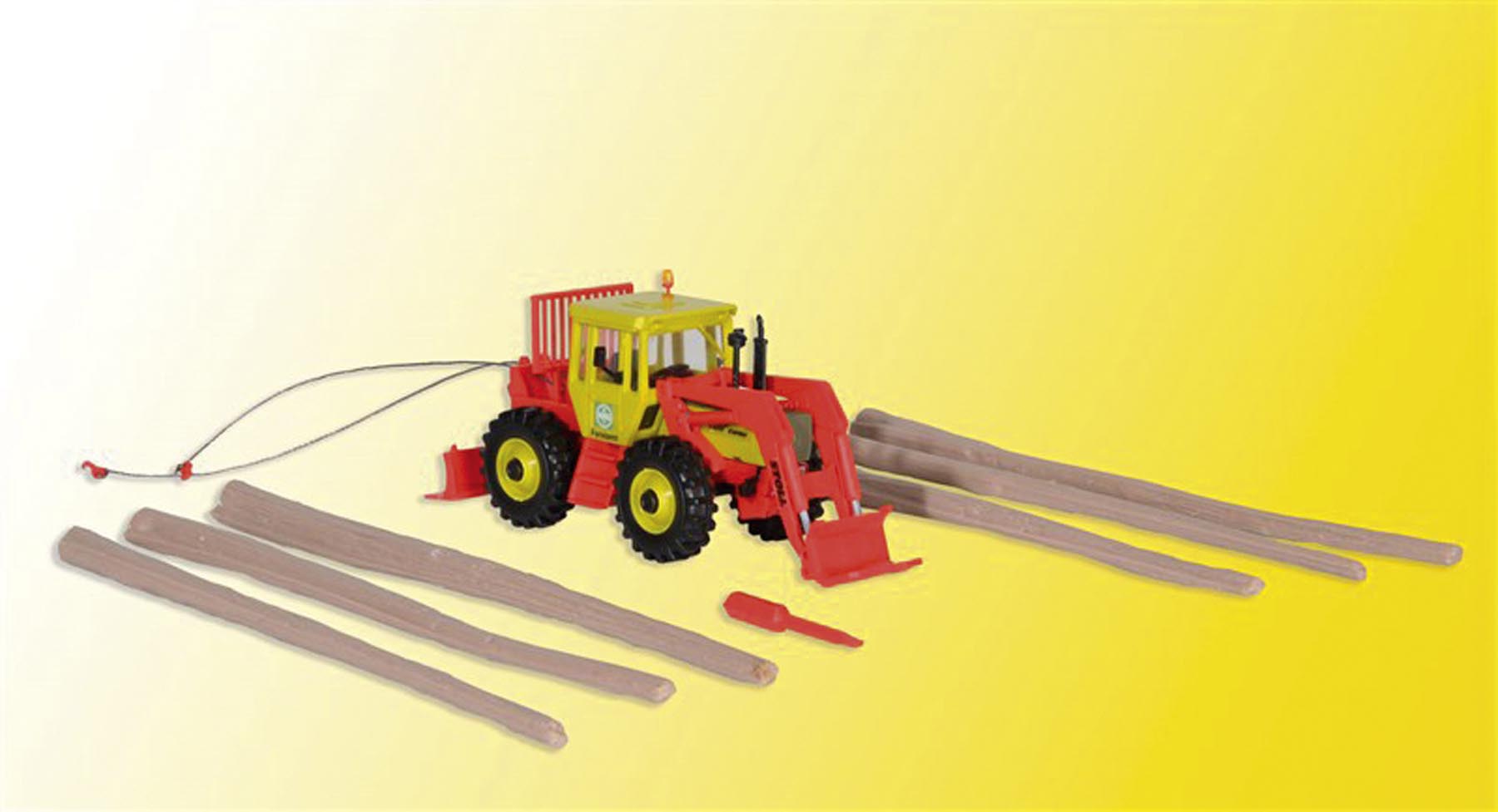 MB trac mit Rückeschaufel Polterschild u. Winde (Bausatz) Modell von kibri 1:87