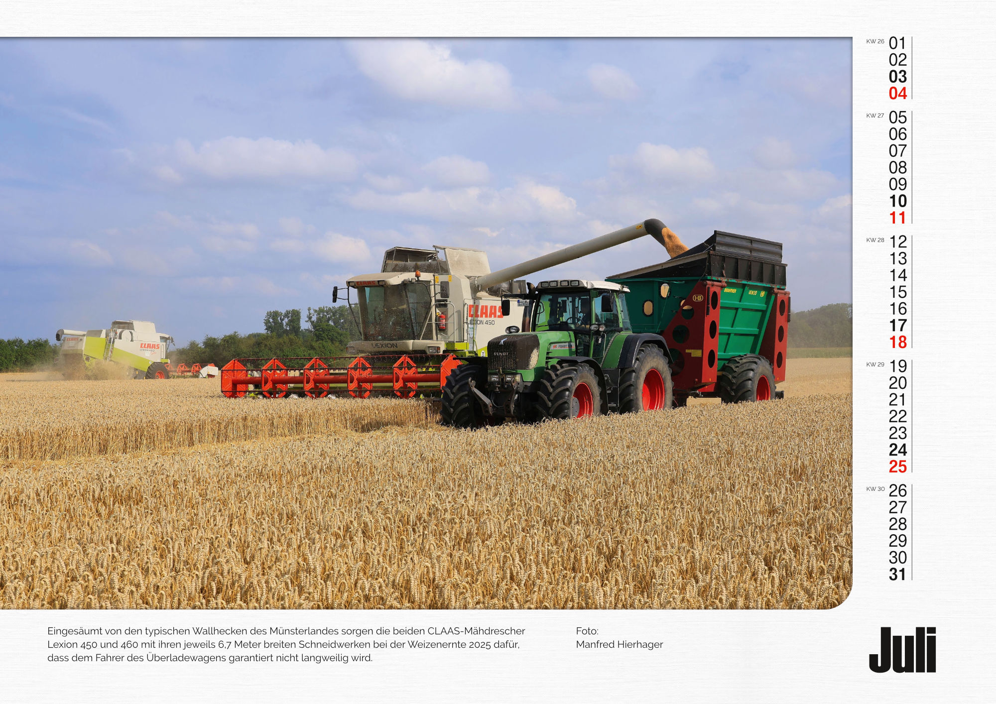 Claas Monatskalender 2027