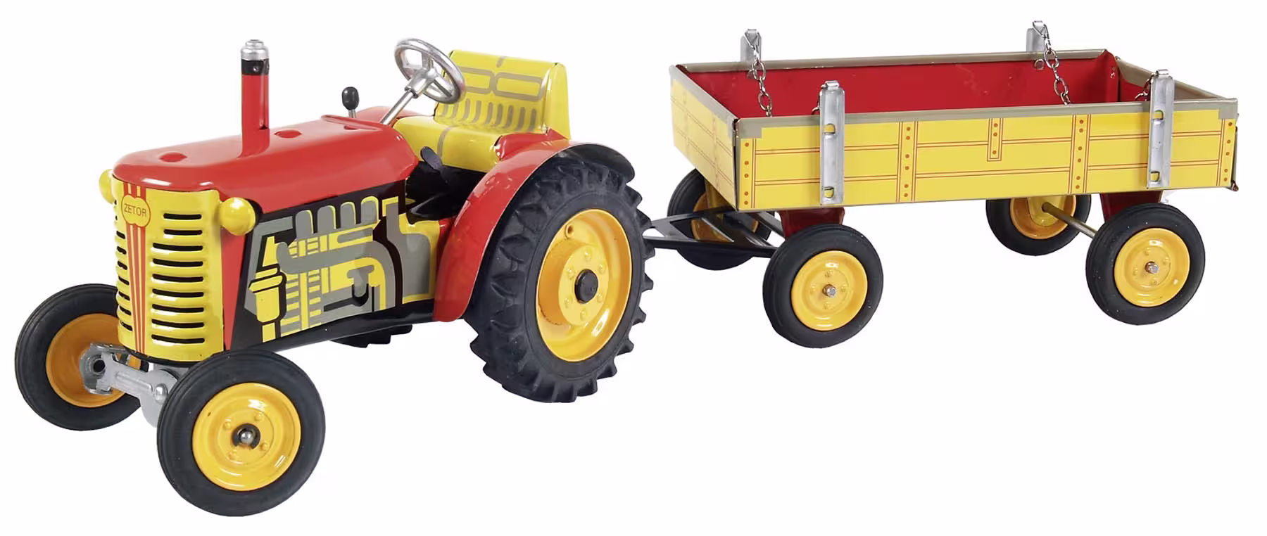 Zetor Traktor mit Anhänger rot - Plastik Felgen Modell von Kovap 1:25 eilbote-onlineshop - Agrarfox