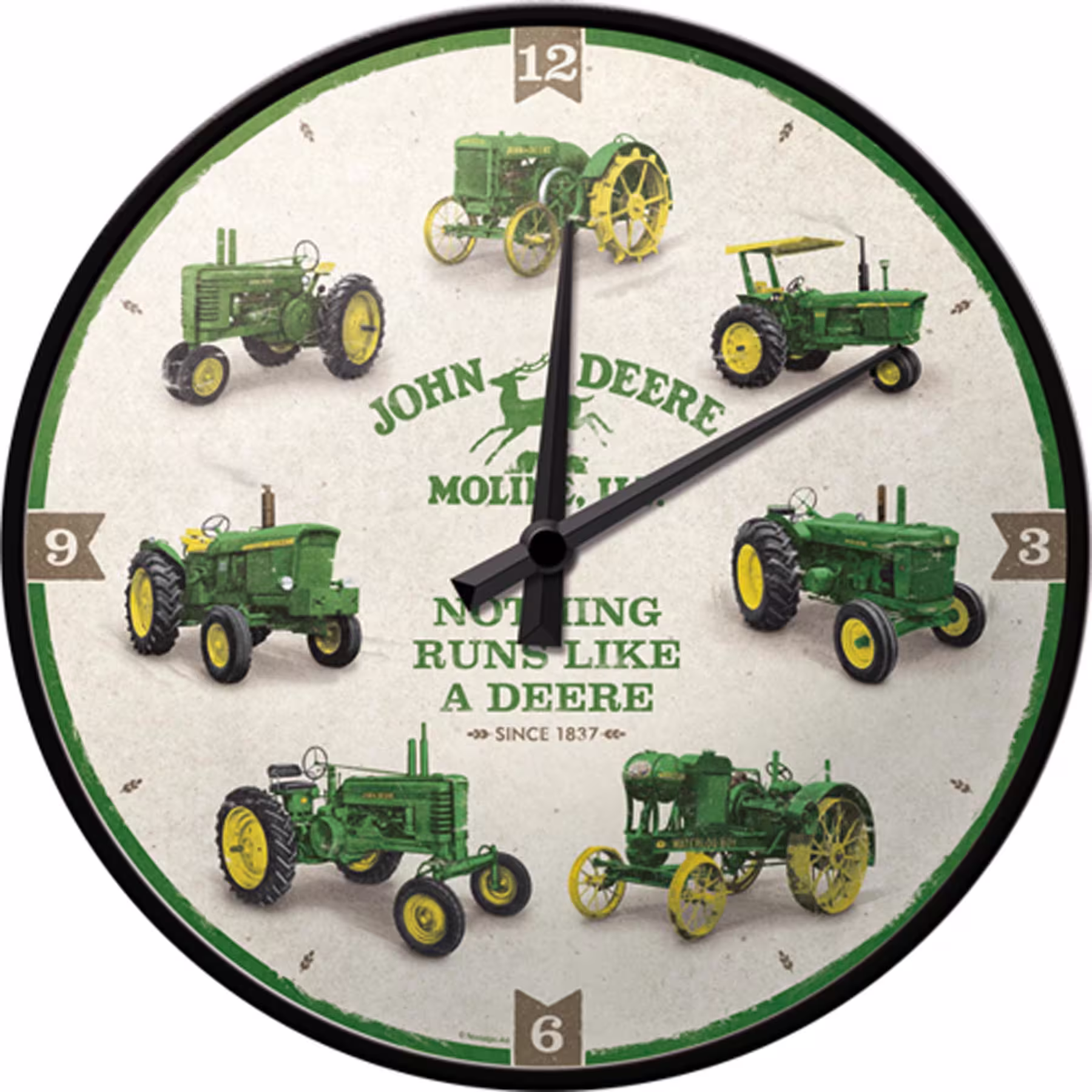 Wanduhr John Deere Traktoren 31 x 31 cm eilbote-onlineshop - Agrarfox