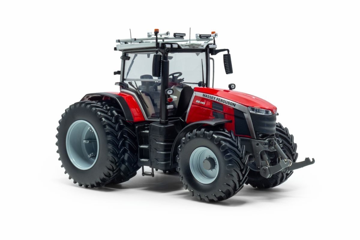 SET Massey Ferguson 8S.285 + Tractorbumper Sicherheitsfrontgewicht MF Design Modell von Universal Hobbies 1:32