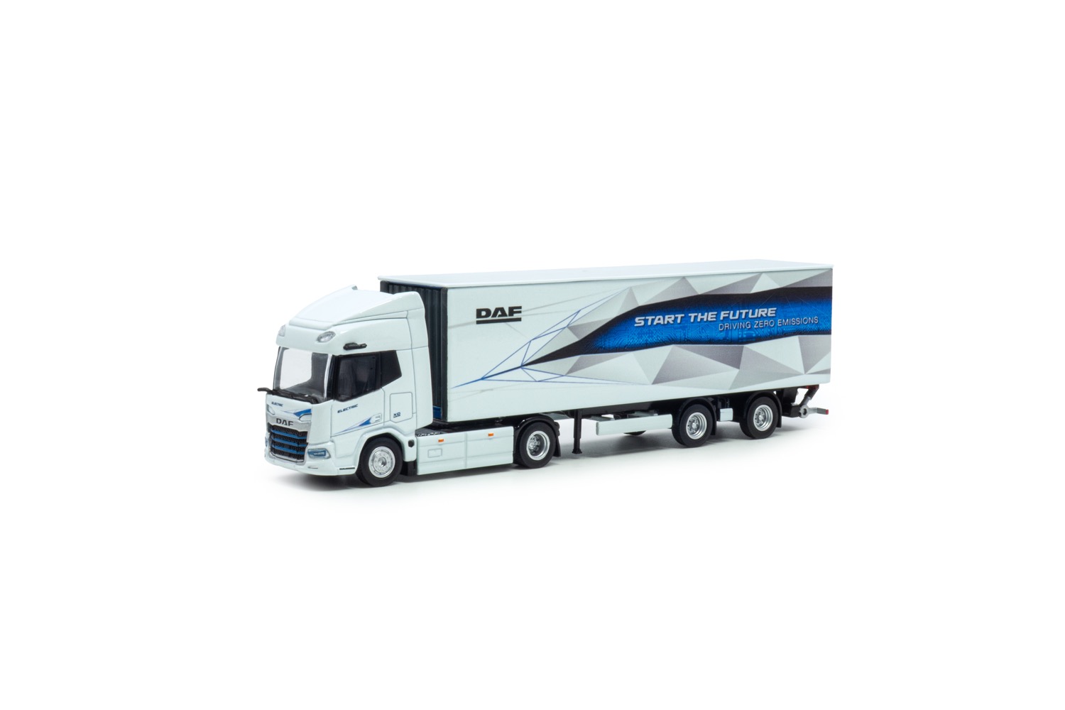 DAF XD Elektric truck with trailer start the future weiß Modell von Hop 1:87