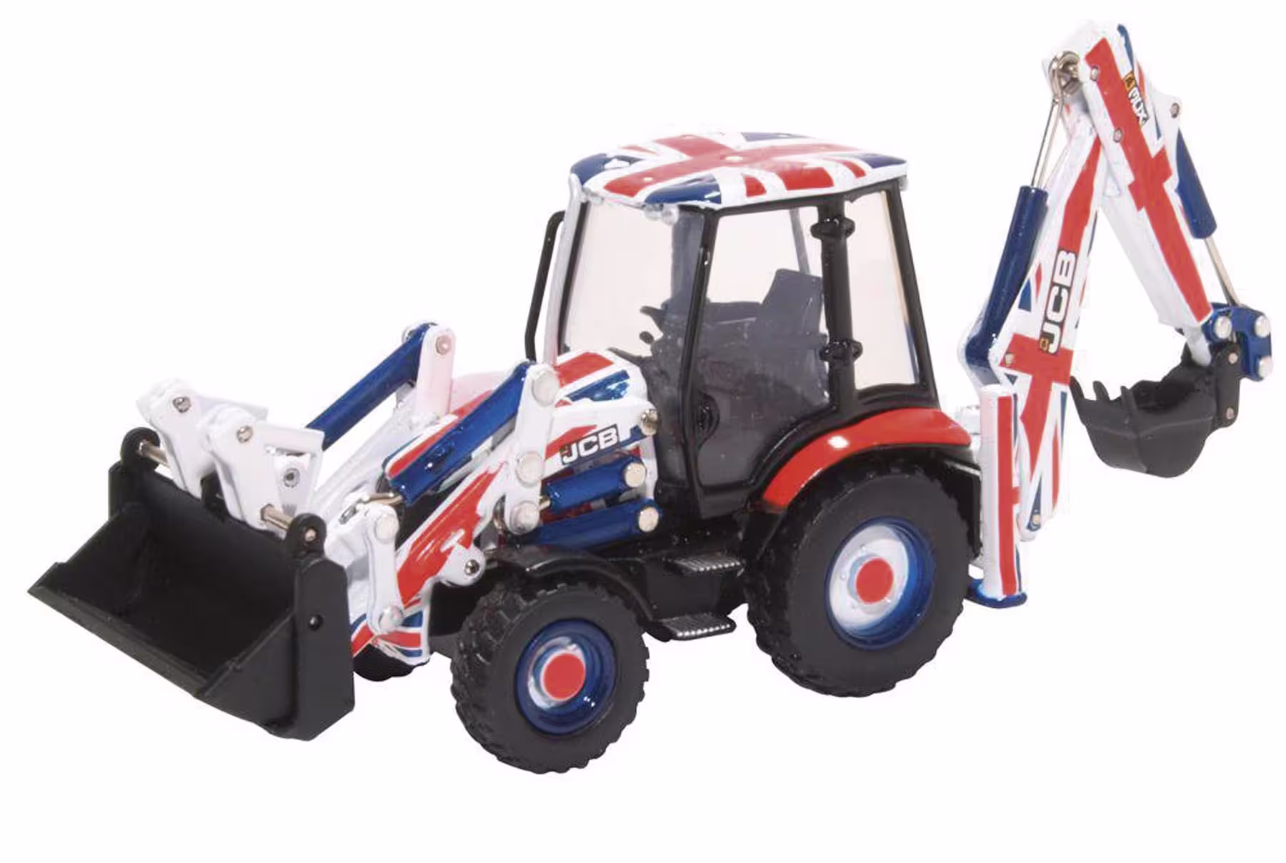 JCB 3CX Eco Baggerlader Union Jack Livery Modell von Oxford 1:76 eilbote-onlineshop - Agrarfox
