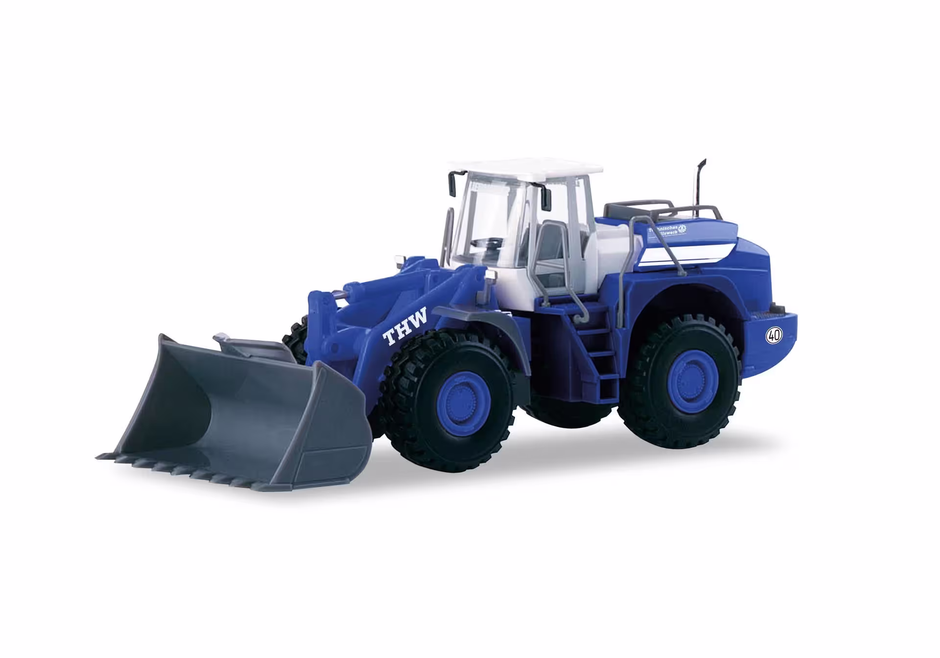 Radlader Liebherr L580 THW blau  Modell von Herpa 1:87 eilbote-onlineshop - Agrarfox