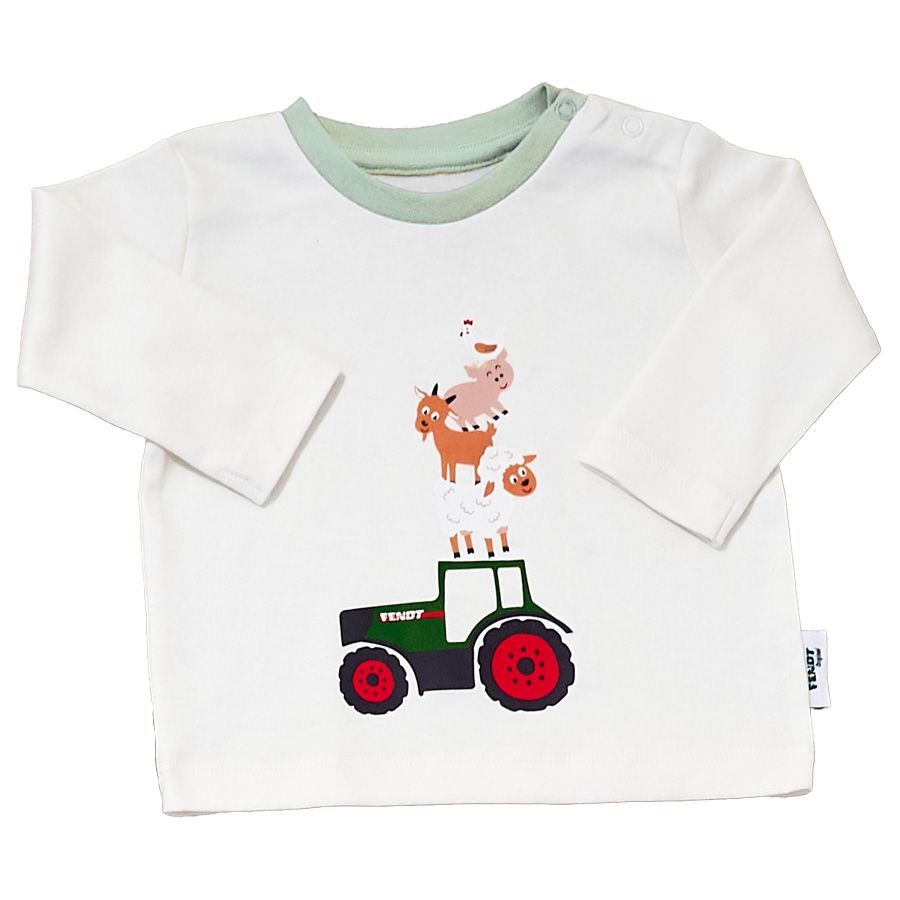 Fendt Baby-Baumwollpyjama – Traktor- und Tierprint
