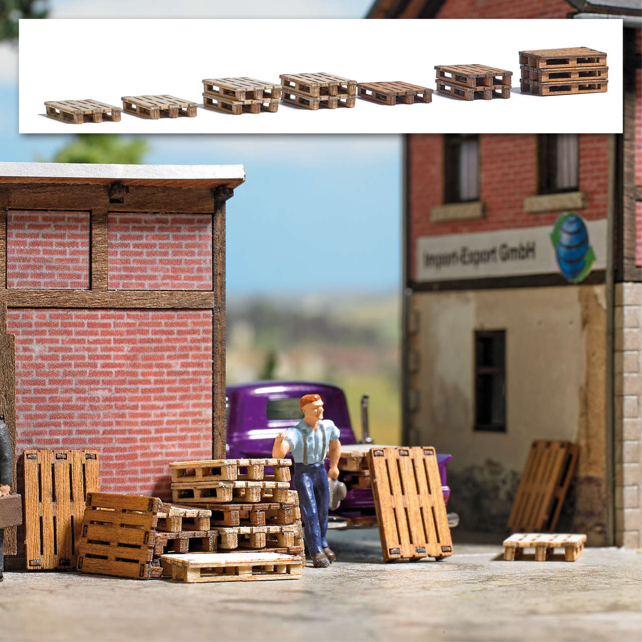 Paletten 12 Stück Bausatz Modell von Busch 1:87