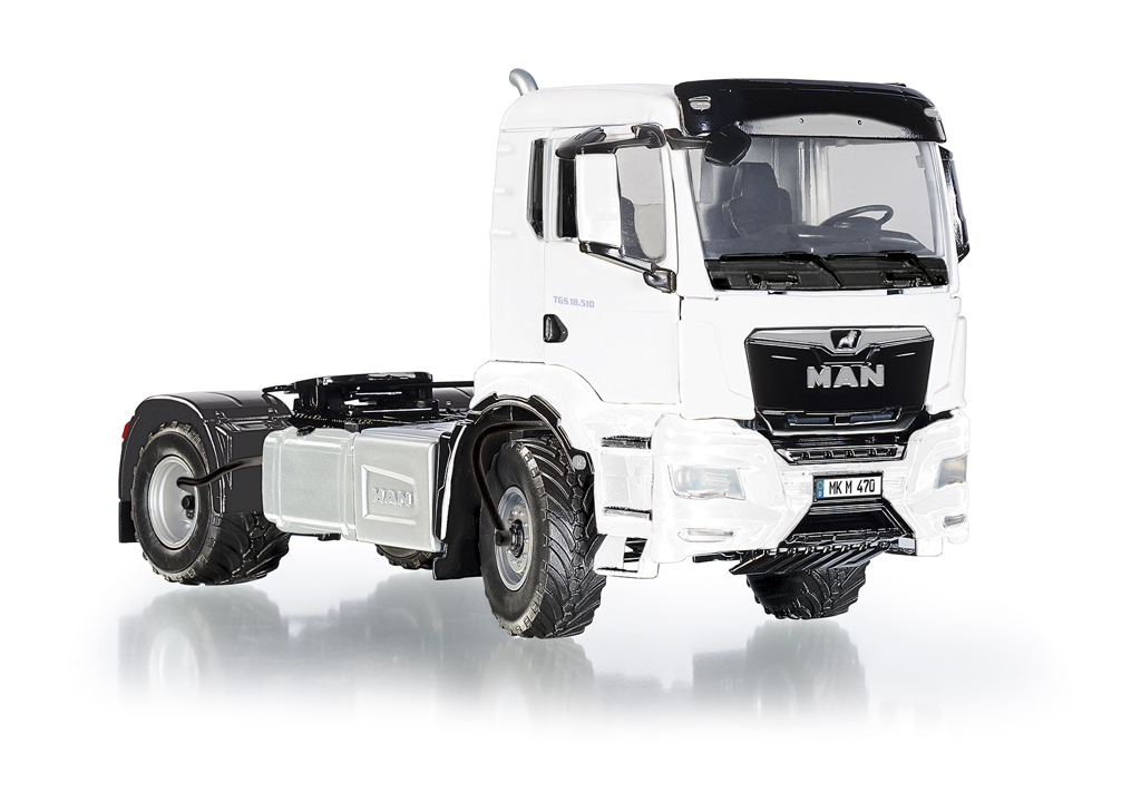 MAN TGS 18.510 4x4 BL 2-Achs Zugmaschine weiß Modell von WIKING 1:32