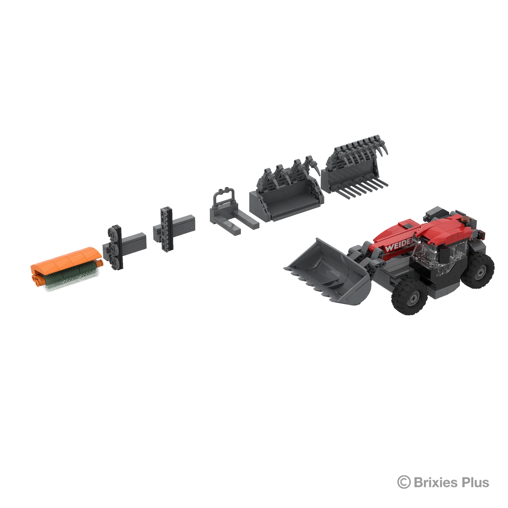 BRIXIES Plus Weidemann T6025 mit Zubehör Modell von Brixies Plus 1:32