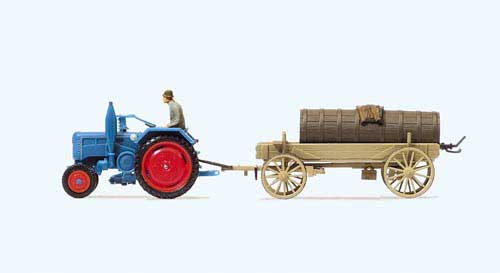 Lanz D 2416 Ackerschlepper mit Anhänger und Jauchefass (Fertigmodell) Modell von Preiser 1:87