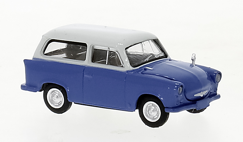 Trabant P 50 Kombi blau/hellgrau Modell von Brekina 1:87