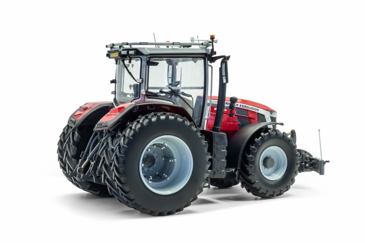 SET Massey Ferguson 8S.285 + Tractorbumper Sicherheitsfrontgewicht MF Design Modell von Universal Hobbies 1:32