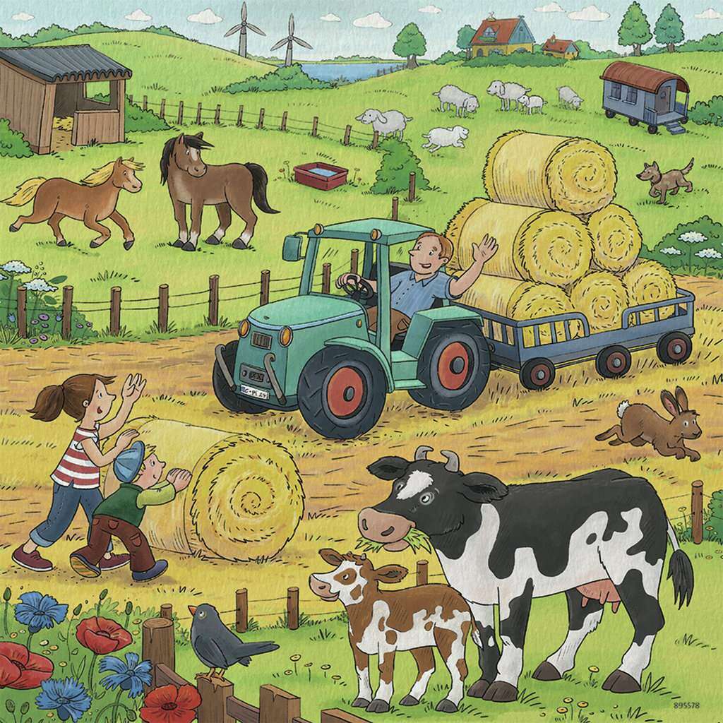 Viel los auf dem Bauernhof Puzzle