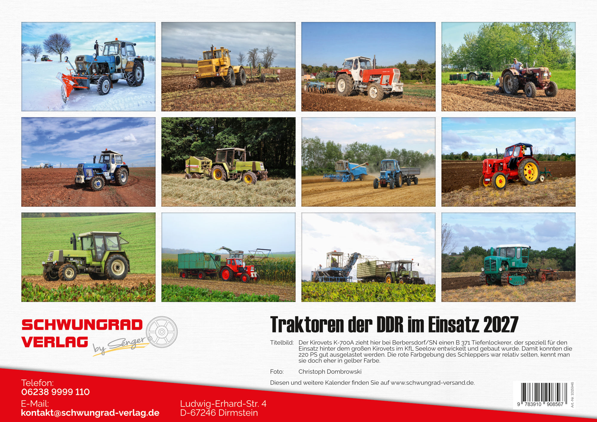 Traktoren in der DDR Monatskalender 2027